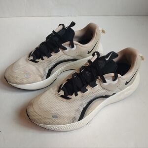 Nike React Escape Run 2 Lace Up Running Sneakers Cream Black Mesh Beige 9.5